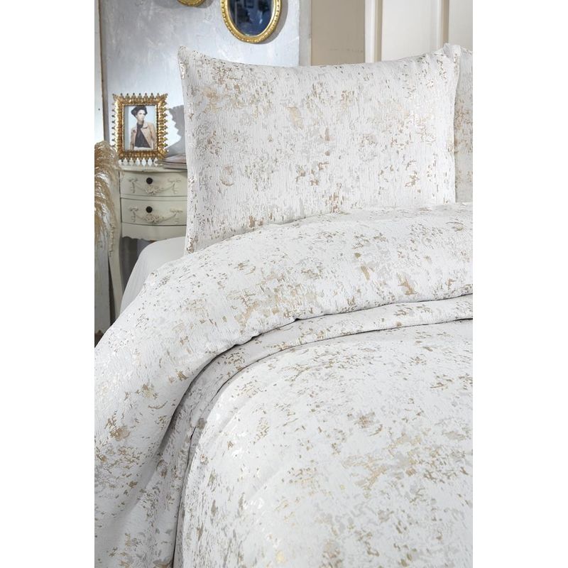 Casa si Gradina - Textile si covoare - Pături și cuverturi - Cuverturi - Set cuvertura pat dublu, L'essentiel Maison, cappucino, 230x240 cm, 100% bumbac, jacquard, 773NVA1211 - Infinity.ro