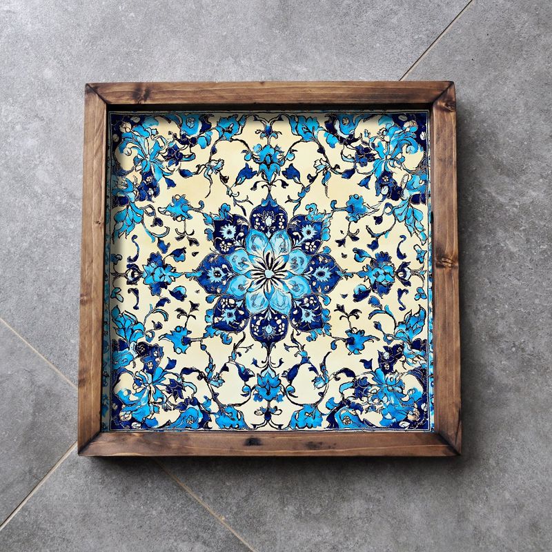 Casa si Gradina - Bucatarie si vesela - Ustensile bucatarie - Tavi servire - Tava de servire, Aberto Design, lemn masiv, multicolor, 35x35x4 cm, 799EVL1151 - Infinity.ro