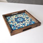 Casa si Gradina - Bucatarie si vesela - Ustensile bucatarie - Tavi servire - Tava de servire, Aberto Design, lemn masiv, multicolor, 35x35x4 cm, 799EVL1151 - Infinity.ro
