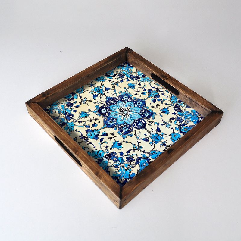 Casa si Gradina - Bucatarie si vesela - Ustensile bucatarie - Tavi servire - Tava de servire, Aberto Design, lemn masiv, multicolor, 35x35x4 cm, 799EVL1151 - Infinity.ro