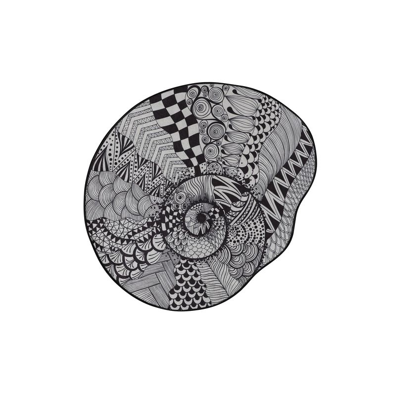 Casa si Gradina - Textile si covoare - Covoare - Covorase baie - Covoras de baie, L'essentiel Maison, alb-negru, diametru 140 cm, 100% poliester, antiderapant - Infinity.ro