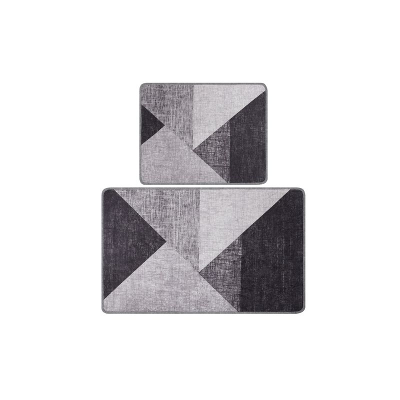 Casa si Gradina - Textile si covoare - Covoare - Covorase baie - Set covorase de baie, L'essentiel Maison, gri, 60x100 cm si 50x60 cm, 100% poliester, antiderapant - Infinity.ro