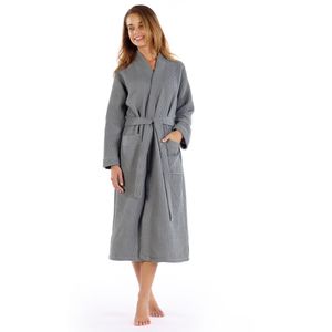 Halat de baie, L'essentiel Maison, gri inchis, marimea l, 100% bumbac