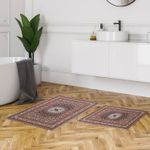 Casa si Gradina - Textile si covoare - Covoare - Covorase baie - Set covorase baie, L'essentiel Maison, multicolor, 50x60 cm si 60x100 cm, 100% poliester, antiderapant, antibacterian, 299ANR1595 - Infinity.ro