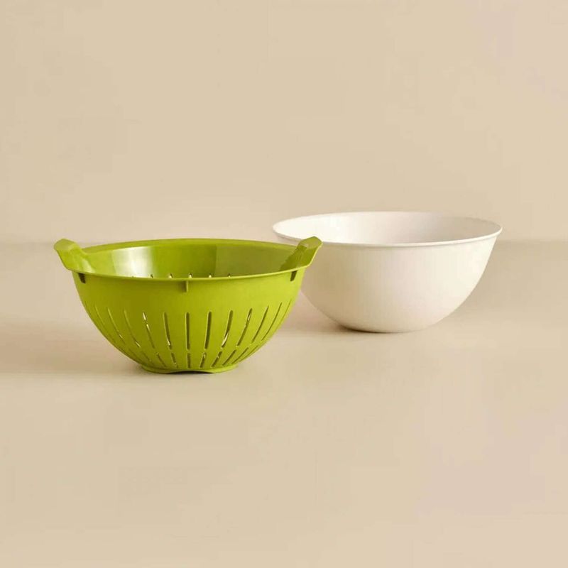 Casa si Gradina - Bucatarie si vesela - Ustensile bucatarie - Site bucatarie, strecuratori si accesorii - Strecuratoare, Aberto Design, plastic, verde, 25.5x25.5x10.8 cm - Infinity.ro
