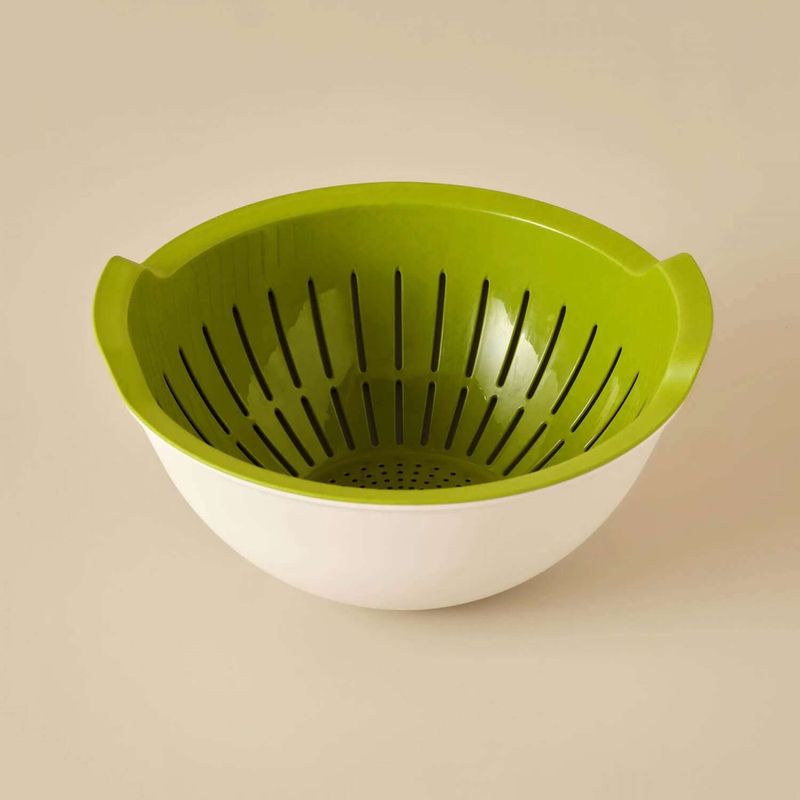Casa si Gradina - Bucatarie si vesela - Ustensile bucatarie - Site bucatarie, strecuratori si accesorii - Strecuratoare, Aberto Design, plastic, verde, 25.5x25.5x10.8 cm - Infinity.ro