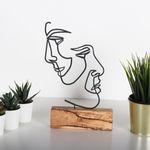Casa si Gradina - Decoratiuni - Obiecte de arta - Obiect decorativ, Aberto Design, metal, negru, lemn, 17x38x3,5 cm - Infinity.ro