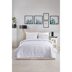 Casa si Gradina - Textile si covoare - Lenjerii de pat - Seturi de lenjerie - Set lenjerie pat dublu, L'essentiel Maison, negru alb, 200x220 cm, bumbac poliester, 143EPJ7554 - Infinity.ro