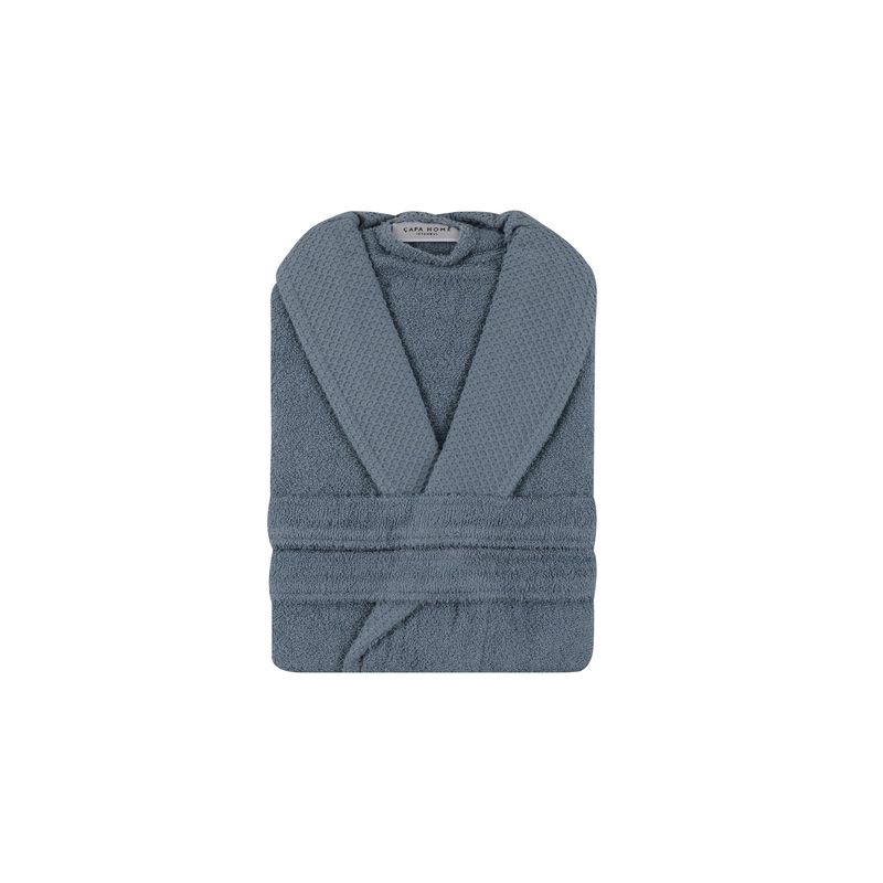 Casa si Gradina - Textile si covoare - Textile baie - Halate de baie - Halat de baie, L'essentiel Maison, albastru indigo, marimea m, 100% bumbac - Infinity.ro