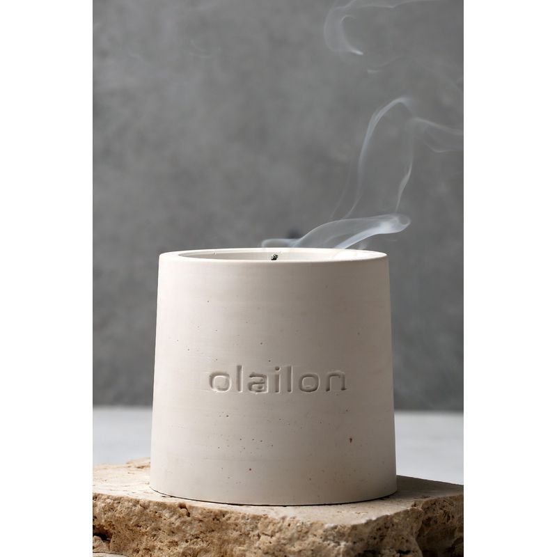 Casa si Gradina - Decoratiuni - Aromaterapie si lumanari - Lumanari si candele - Lumanare parfumata, Aberto Design, beton, alb, 8.5x8 cm, vanilie/trandafir - Infinity.ro
