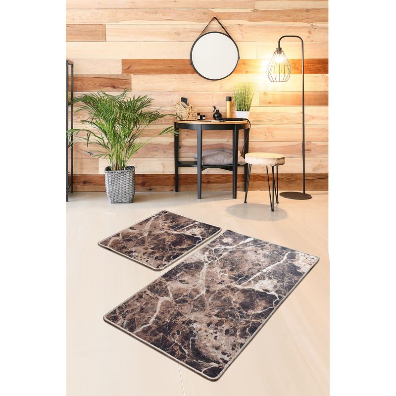 Casa si Gradina - Textile si covoare - Covoare - Covorase baie - Set covorase de baie, L'essentiel Maison, multicolor, 50x60 cm si 60x100 cm, 100% poliester, antiderapant, 359CHL2369 - Infinity.ro
