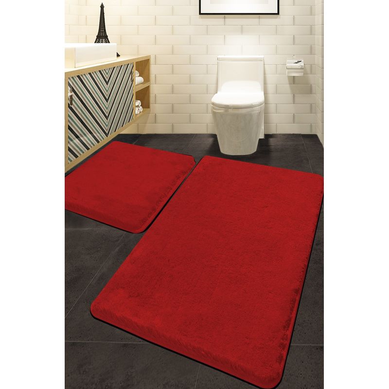 Casa si Gradina - Textile si covoare - Covoare - Covorase baie - Set covorase de baie, L'essentiel Maison, rosu, 50x60 cm si 60x100 cm, 100% acrilic, antiderapant, 351ALS2164 - Infinity.ro