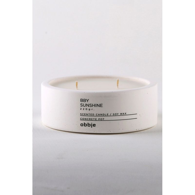 Casa si Gradina - Decoratiuni - Aromaterapie si lumanari - Lumanari si candele - Lumanare parfumata, Aberto Design, beton, alb, lemn de santal, 12x4.5 cm - Infinity.ro