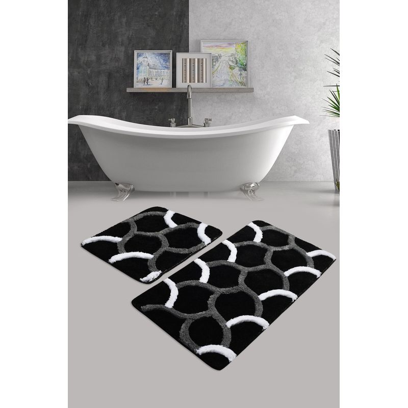 Casa si Gradina - Textile si covoare - Covoare - Covorase baie - Set covorase de baie, L'essentiel Maison, multicolor, 50x60 cm si 60x100 cm, 100% acrilic, antiderapant, 359CHL2261 - Infinity.ro