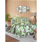 Casa si Gradina - Textile si covoare - Lenjerii de pat - Seturi de lenjerie - Set lenjerie de pat dublu, L'essentiel Maison, verde alb, 200x220 cm, microsatina poliester si bumbac - Infinity.ro