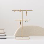 Casa si Gradina - Mobilier - Organizare si depozitare - Umerase si valeti - Suport bijuterii, Aberto Design, metal, auriu, 15x30 cm - Infinity.ro