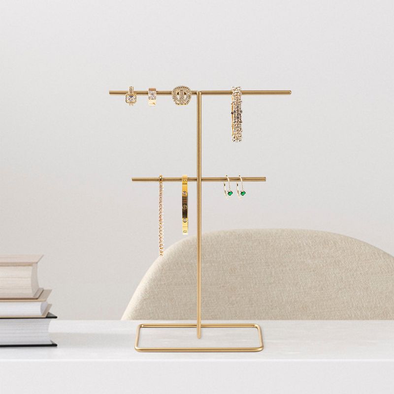 Casa si Gradina - Mobilier - Organizare si depozitare - Umerase si valeti - Suport bijuterii, Aberto Design, metal, auriu, 15x30 cm - Infinity.ro
