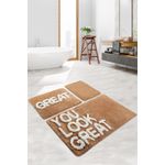 Casa si Gradina - Textile si covoare - Covoare - Covorase baie - Set covorase baie, L'essentiel Maison, bej si alb, 60x100 cm, 50x60 cm, 40x60 cm, 100% acrilic, antiderapant - Infinity.ro