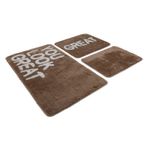 Casa si Gradina - Textile si covoare - Covoare - Covorase baie - Set covorase baie, L'essentiel Maison, bej si alb, 60x100 cm, 50x60 cm, 40x60 cm, 100% acrilic, antiderapant - Infinity.ro