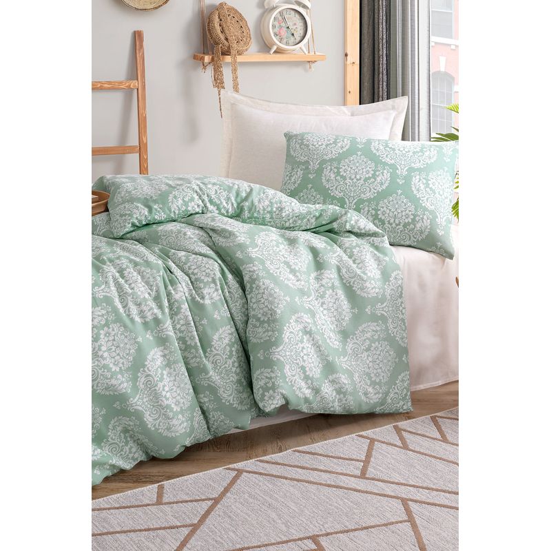 Casa si Gradina - Textile si covoare - Lenjerii de pat - Seturi de lenjerie - Set lenjerie de pat single, L'essentiel Maison, verde apa, 160x220 cm, bumbac si poliester - Infinity.ro