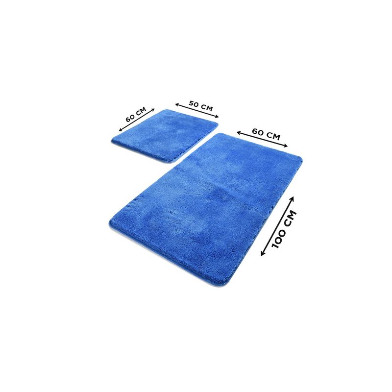 Casa si Gradina - Textile si covoare - Covoare - Covorase baie - Set covorase baie, L'essentiel Maison, albastru, 50x60 cm si 60x100 cm, 100% acrilic, antiderapant - Infinity.ro
