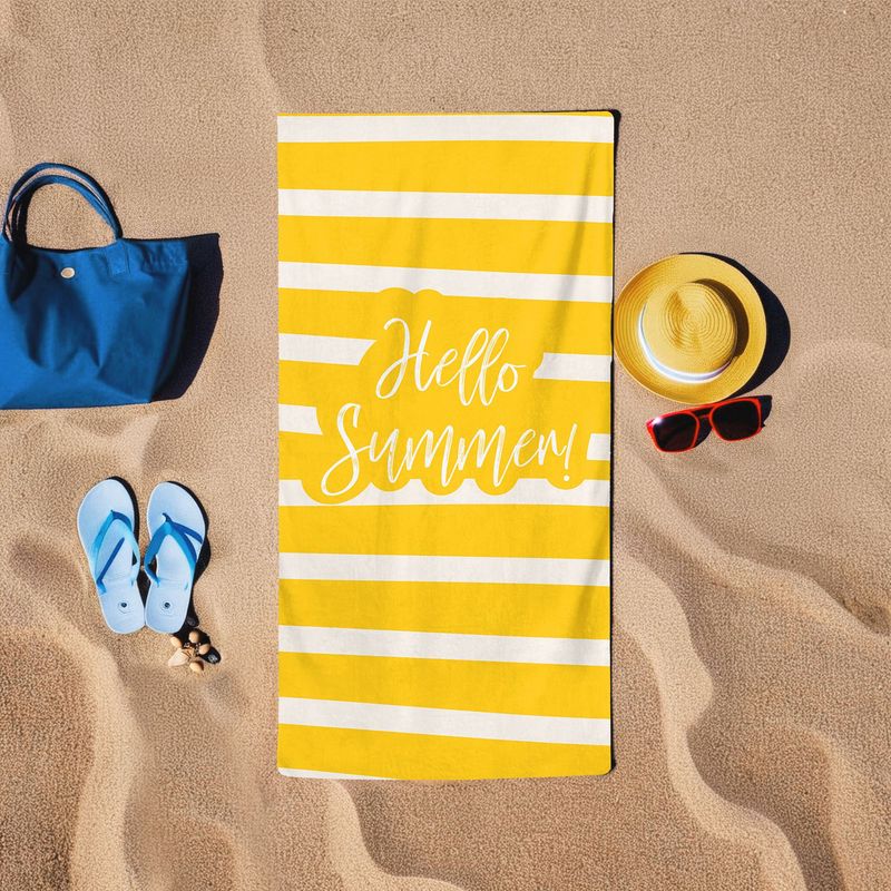 Casa si Gradina - Textile si covoare - Textile baie - Prosoape - Prosop de plaja, L'essentiel Maison, galben, 75x150 cm, 60% bumbac, 40% poliester - Infinity.ro