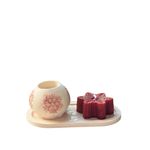 Casa si Gradina - Decoratiuni - Aromaterapie si lumanari - Lumanari si candele - Set lumanari, Aberto Design, beton, rosu si alb, 8x8x3 cm, 8x8x8 cm, ceara de soia - Infinity.ro