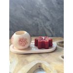 Casa si Gradina - Decoratiuni - Aromaterapie si lumanari - Lumanari si candele - Set lumanari, Aberto Design, beton, rosu si alb, 8x8x3 cm, 8x8x8 cm, ceara de soia - Infinity.ro