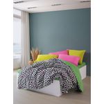 Casa si Gradina - Textile si covoare - Lenjerii de pat - Seturi de lenjerie - Set lenjerie pat dublu, L'essentiel Maison, verde alb negru, 200x220 cm, 100% bumbac ranforce - Infinity.ro