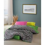 Casa si Gradina - Textile si covoare - Lenjerii de pat - Seturi de lenjerie - Set lenjerie pat dublu, L'essentiel Maison, verde alb negru, 200x220 cm, 100% bumbac ranforce - Infinity.ro