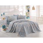 Casa si Gradina - Textile si covoare - Pături și cuverturi - Cuverturi - Cuvertura de pat dubla, L'essentiel Maison, albastru crem, 200x235 cm, 100% bumbac - Infinity.ro