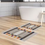 Casa si Gradina - Textile si covoare - Covoare - Covorase baie - Set covorase de baie, L'essentiel Maison, multicolor, 50x60 cm si 60x100 cm, 100% poliester, antiderapant, 299ANR1617 - Infinity.ro