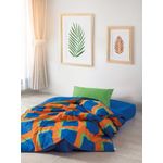 Casa si Gradina - Textile si covoare - Lenjerii de pat - Seturi de lenjerie - Set lenjerie pat single, L'essentiel Maison, albastru verde portocaliu, 160x220 cm, 100% bumbac ranforce - Infinity.ro