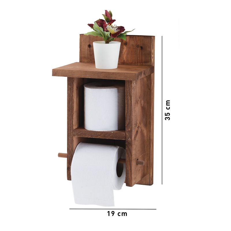 Casa si Gradina - Sanitare - Suporturi si accesorii baie - Suporturi baie - Suport hartie igienica, Aberto Design, lemn, natur, 35x19x8 cm - Infinity.ro