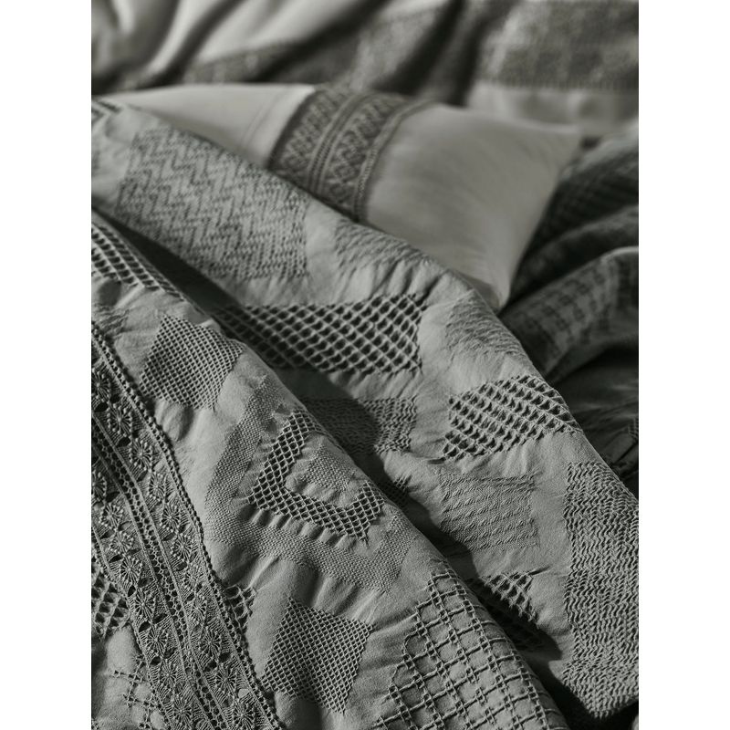 Casa si Gradina - Textile si covoare - Lenjerii de pat - Seturi de lenjerie - Set lenjerie de pat dublu, L'essentiel Maison, antracit, 100% bumbac, jacquard, husa pilota 200x220 cm, cearsaf 240x260 cm - Infinity.ro