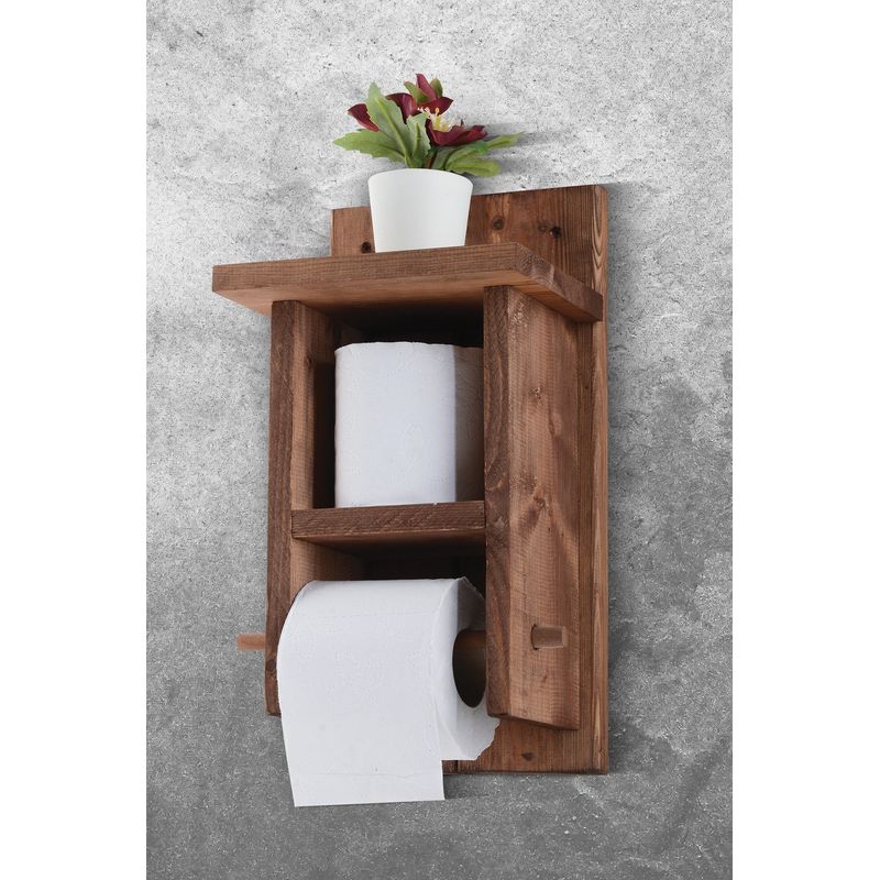 Casa si Gradina - Sanitare - Suporturi si accesorii baie - Suporturi baie - Suport hartie igienica, Aberto Design, lemn, natur, 35x19x8 cm - Infinity.ro