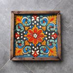 Casa si Gradina - Bucatarie si vesela - Ustensile bucatarie - Tavi servire - Tava servire, Aberto Design, lemn masiv, multicolor, 35x35x4 cm, 799EVL1153 - Infinity.ro