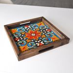 Casa si Gradina - Bucatarie si vesela - Ustensile bucatarie - Tavi servire - Tava servire, Aberto Design, lemn masiv, multicolor, 35x35x4 cm, 799EVL1153 - Infinity.ro