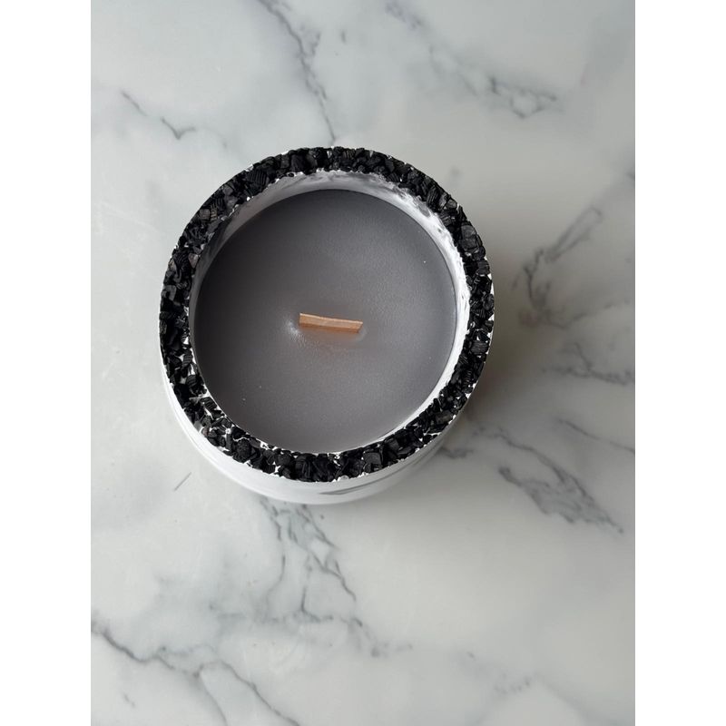 Casa si Gradina - Decoratiuni - Aromaterapie si lumanari - Lumanari si candele - Lumanare decorativa, Aberto Design, beton, gri si alb, 7x10x7 cm - Infinity.ro