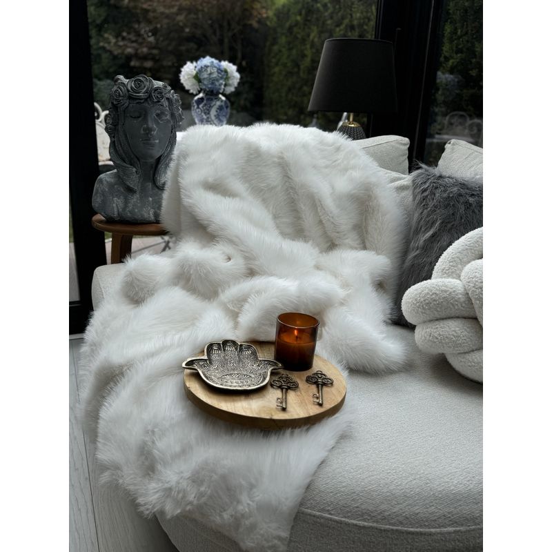 Casa si Gradina - Textile si covoare - Huse pentru mobilier - Husa pentru canapea, Aberto Design, alb, 200x75 cm, 100% poliester, antiderapanta - Infinity.ro