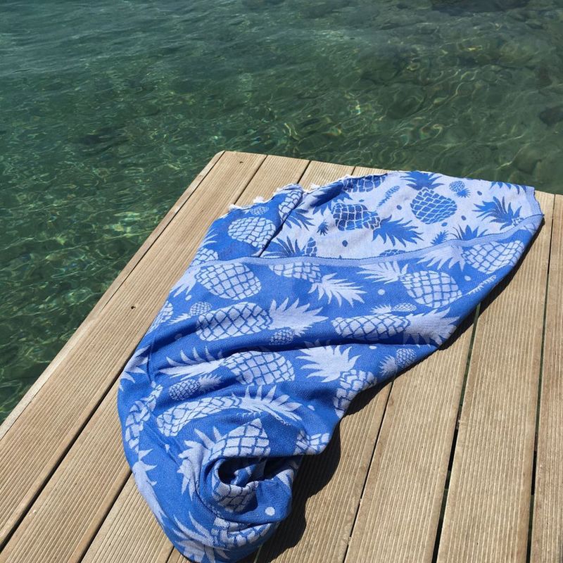 Casa si Gradina - Textile si covoare - Textile baie - Prosoape - Prosop de plaja fouta, L'essentiel Maison, albastru, 100x180 cm, 100% bumbac, 192DCH1612 - Infinity.ro