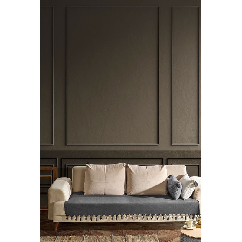 Casa si Gradina - Textile si covoare - Huse pentru mobilier - Husa canapea, L'essentiel Maison, antracit, 115x200 cm, 70% bumbac 30% poliester - Infinity.ro