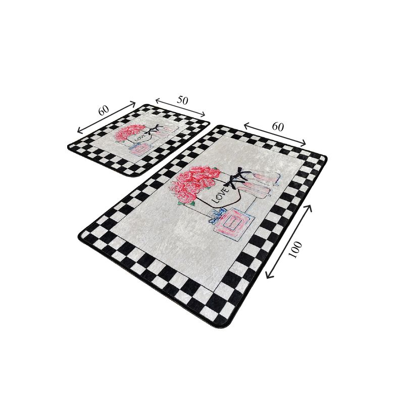 Casa si Gradina - Textile si covoare - Covoare - Covorase baie - Set covorase de baie, L'essentiel Maison, multicolor, 50x60 cm si 60x100 cm, 100% poliester, antiderapant, 359CHL2365 - Infinity.ro