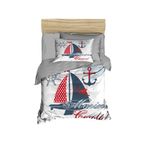 Casa si Gradina - Textile si covoare - Lenjerii de pat - Lenjerii copii - Set lenjerie pat copii, L'essentiel Maison, gri rosu alb, 100x150 cm, microsatina poliester, bumbac - Infinity.ro