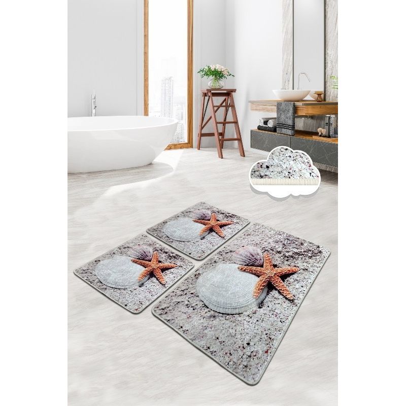 Casa si Gradina - Textile si covoare - Covoare - Covorase baie - Set covorase de baie, L'essentiel Maison, multicolor, 60x100 cm + 2x 50x60 cm, 100% poliester, antiderapant, 359CHL4492 - Infinity.ro