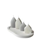 Casa si Gradina - Decoratiuni - Aromaterapie si lumanari - Lumanari si candele - Set lumanari, Aberto Design, beton, alb, soia, 5 piese - Infinity.ro