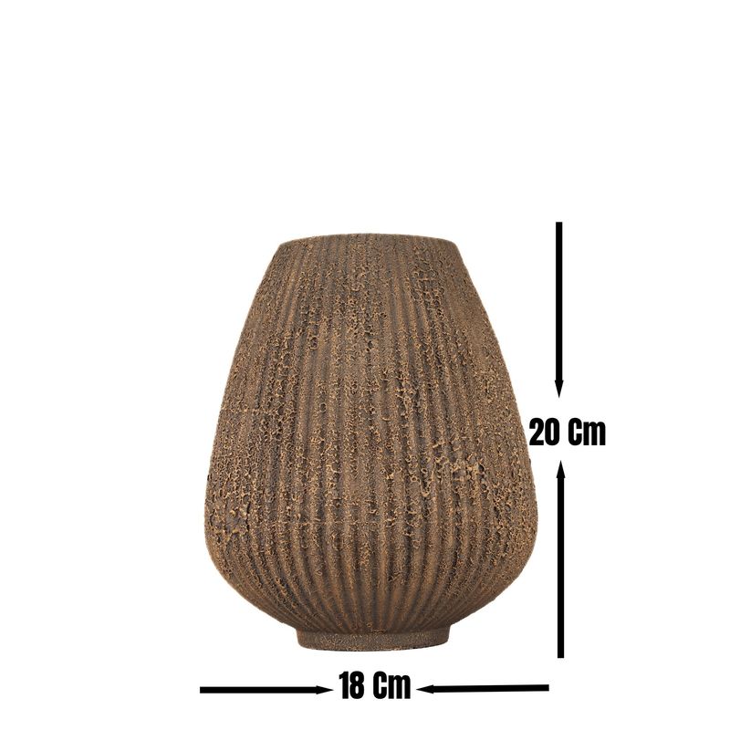 Casa si Gradina - Decoratiuni - Obiecte decorative - Vaze si boluri decorative - Ghiveci decorativ, Aberto Design, ceramica, maro, pictat manual, 18x20 cm - Infinity.ro