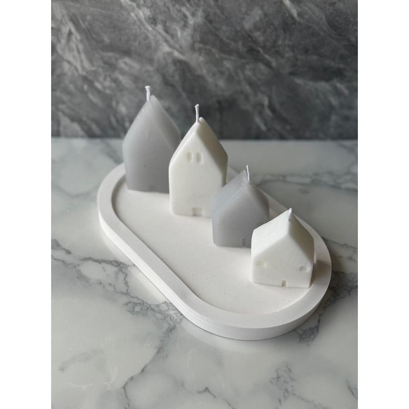 Casa si Gradina - Decoratiuni - Aromaterapie si lumanari - Lumanari si candele - Set lumanari, Aberto Design, beton, alb, soia, 5 piese - Infinity.ro