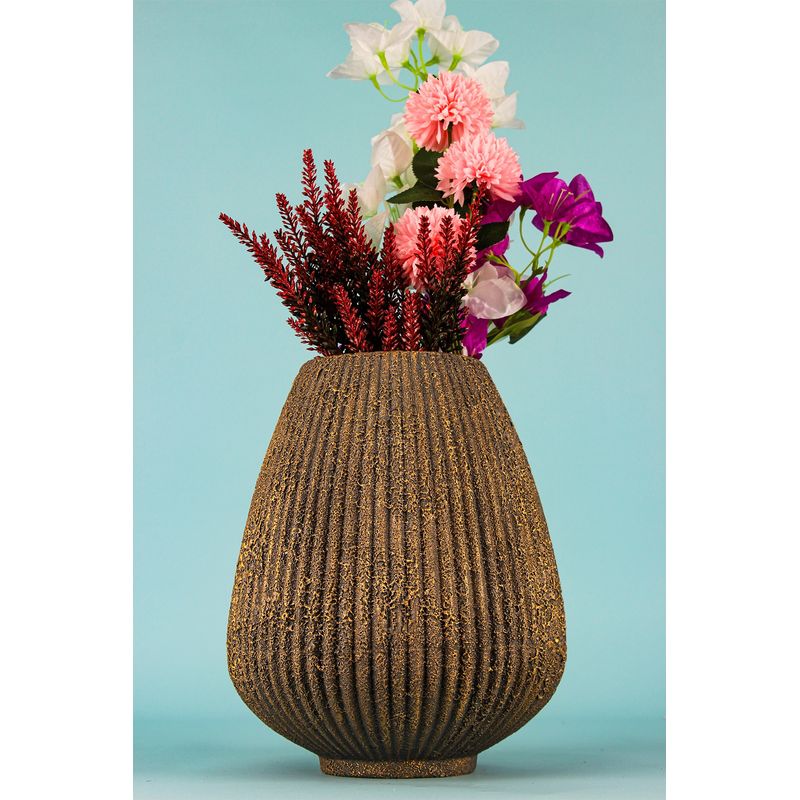 Casa si Gradina - Decoratiuni - Obiecte decorative - Vaze si boluri decorative - Ghiveci decorativ, Aberto Design, ceramica, maro, pictat manual, 18x20 cm - Infinity.ro