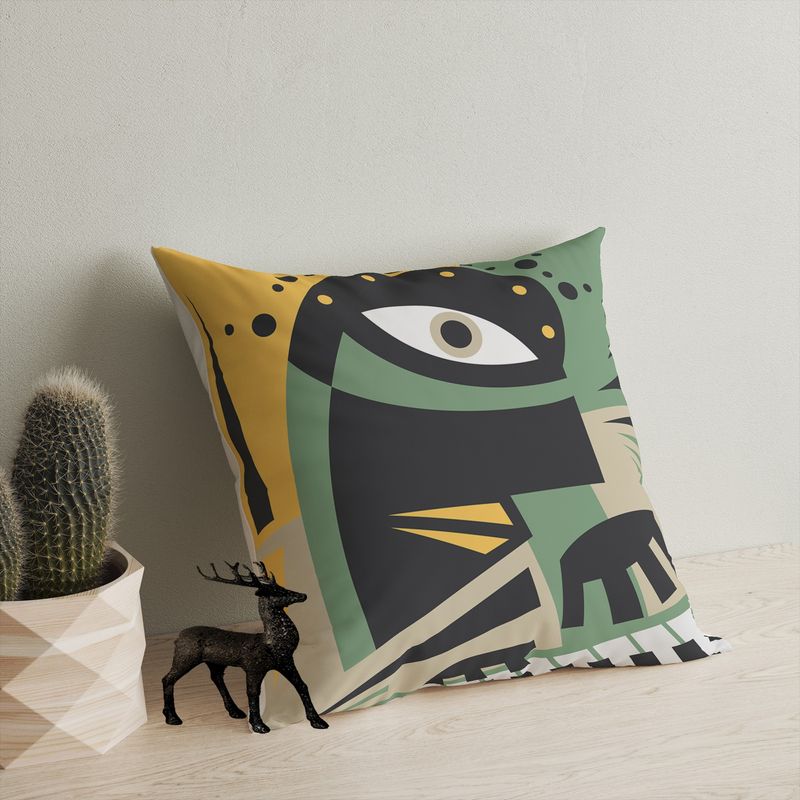 Casa si Gradina - Textile si covoare - Perne si pilote - Perne decorative - Perna decorativa, Aberto Design, multicolor, 43x43 cm, bumbac si poliester, umplutura siliconica, 416GRV3202 - Infinity.ro
